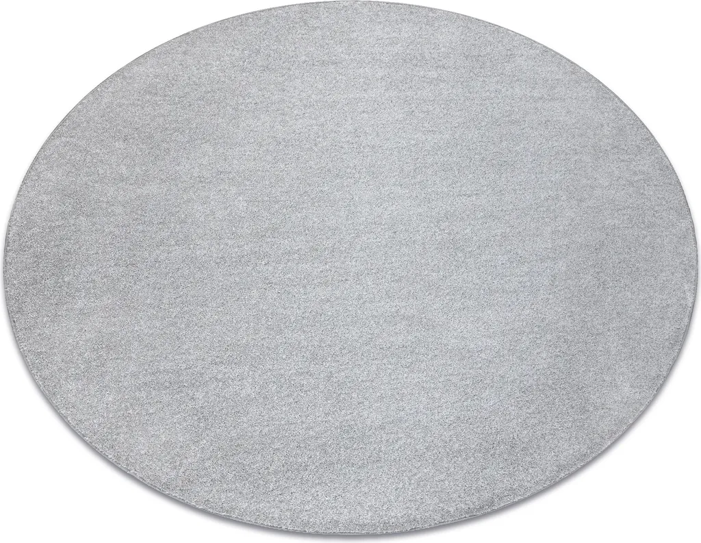 Tapis rond INDUS argent 91 uni - Cercle mélange gris 100cm de diamètre