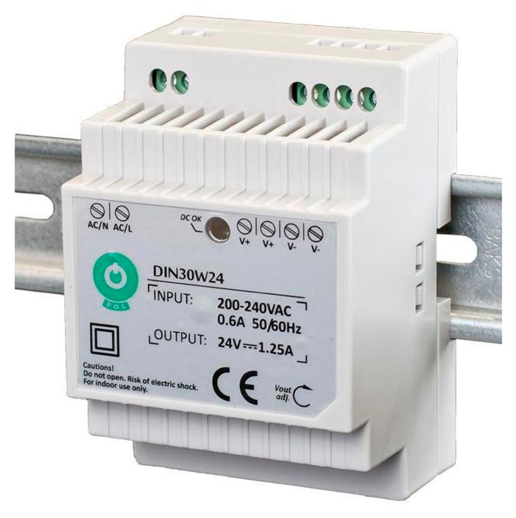 DIN-Schienen Netzteil 24V/1.25A Kunststoffgehäuse Produktbild 