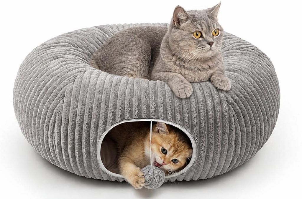 Katzen Tunnel Bett Katzenhöhle Kuschelbett Katzenhaus Höhle Produktbild 