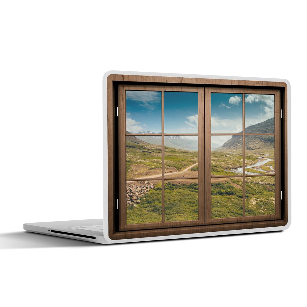 MuchoWow Laptop Aufkleber Sticker Cover Ausblick - Natur - Landschaft 40x30 cm - Laptop Dekoration - Selbstklebend