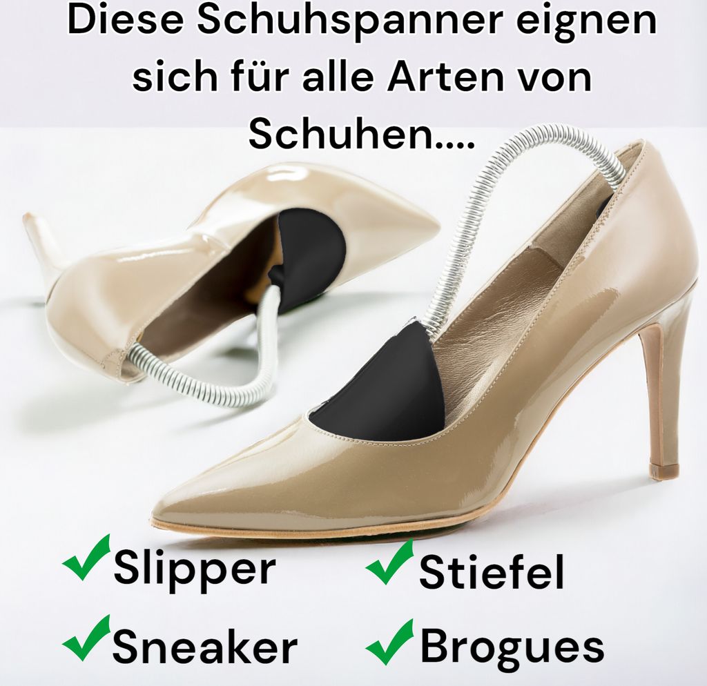 4 Paar Schuhspanner Herren - Verstellbar Für Größe 40-47 Weiß