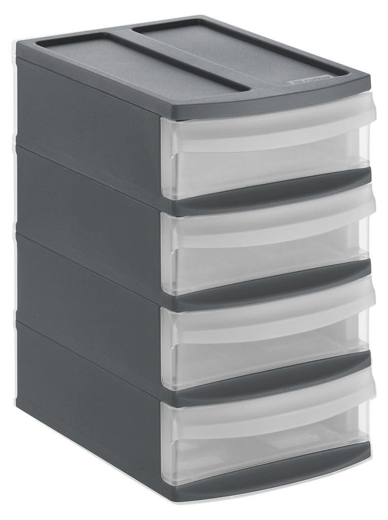 Rotho Schubladenbox Tower XS SYSTEMIX mit 4 Schubladen je Produktbild 
