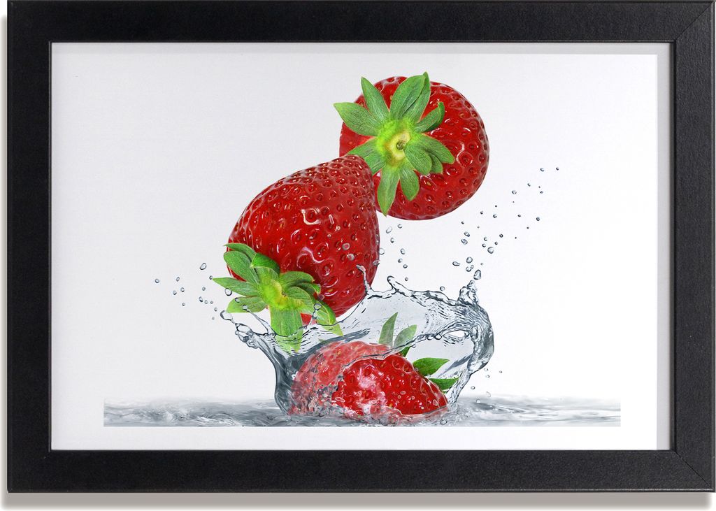 Bild 30x20 MDF-Rahmen, Wandkunst fallen Erdbeeren