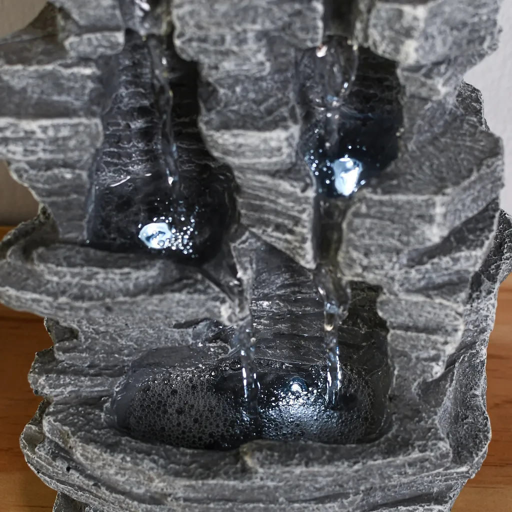 Fontaine Cascade Décorative Intérieure avec Éclairage LED Zen Gris - 5