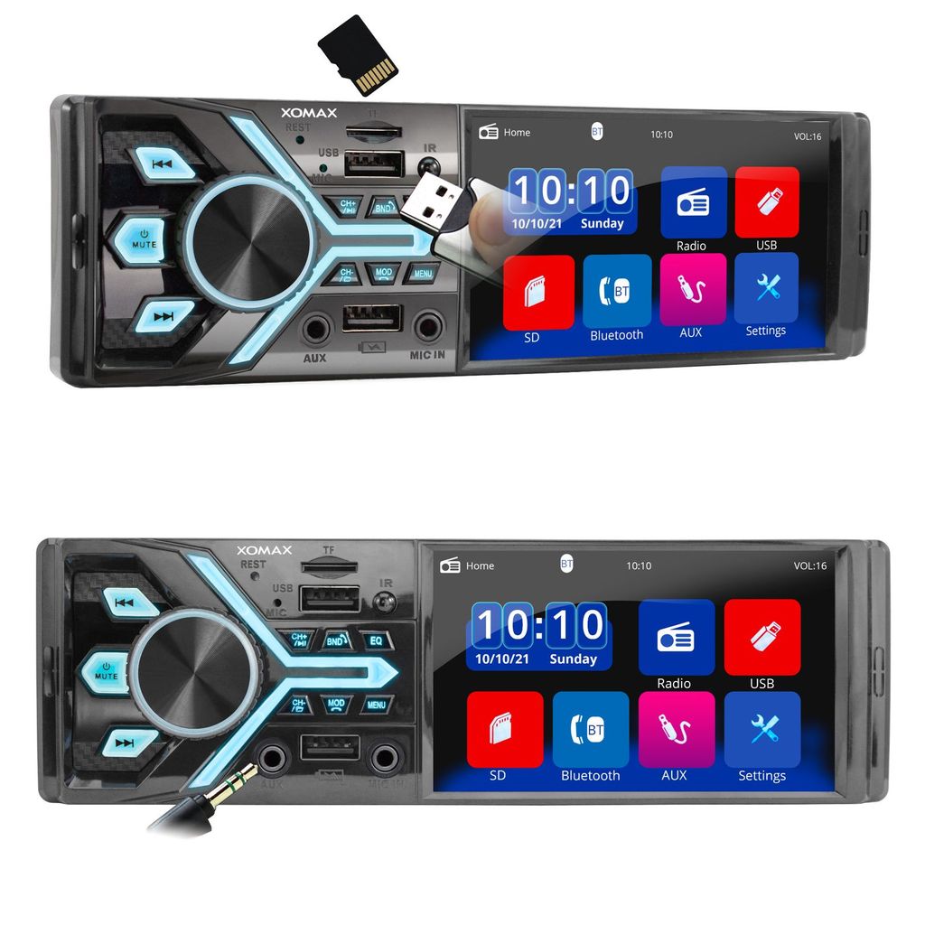 1 DIN Autoradio mit 4 Bildschirm, Bluetooth, FM, AUX