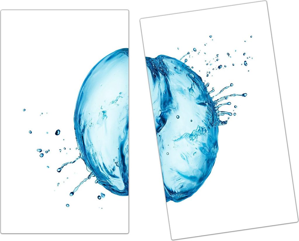Spritzschutz Herdabdeckplatte Schneidebrett aus Glas Kaffeebohne aus Wasser 2-Teilig (60x52cm)