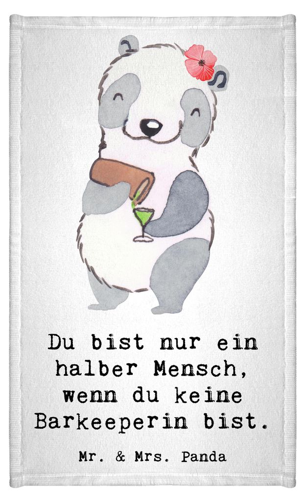 Mr. & Mrs. Panda Handtuch Barkeeperin Herz - Weiß - Geschenk, Ausbildung, Kurs, Gästetuch, gäste wc, Bartender, Gästehandtuch 30x50, Klein, bau...
