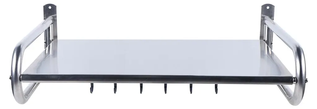 Support mural pour micro-ondes argenté - Rangement cuisine suspendu