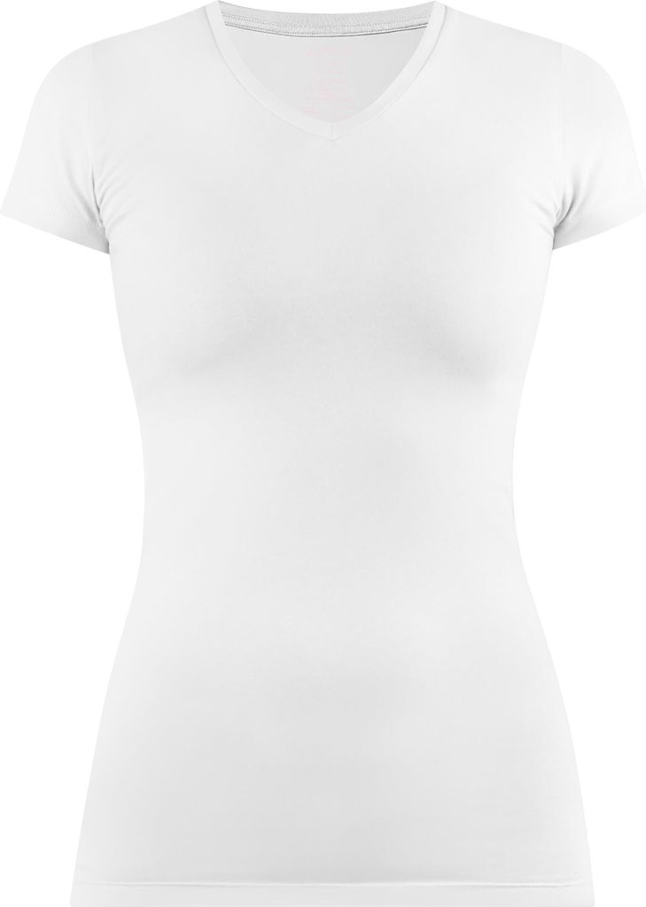 normani Figurbetontes T-Shirt mit V-Ausschnitt