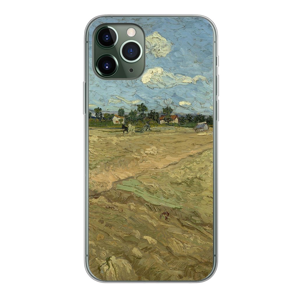 MuchoWow Handyhülle Schutzhülle Hülle für iPhone 11 Pro Gepflügte Felder - Vincent van Gogh Silikon Softcase Handy Hülle - Handy