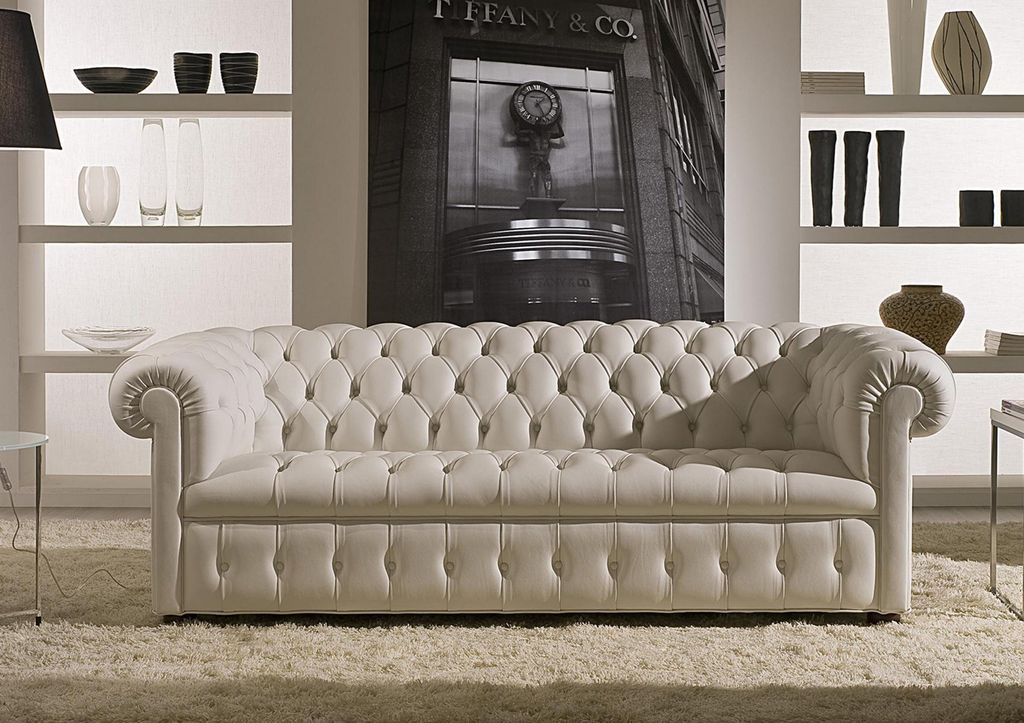 Chesterfield Sofa Couch Polster Sofas Klassischer 2 Sitzer Sitz Leder Schaffhau