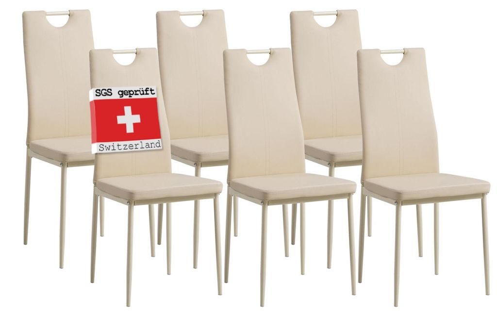 Albatros Esszimmerstühle SALERNO 6er Set, Beige - Edles Produktbild 