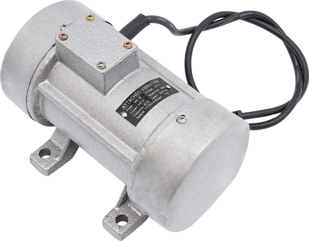 Betonvibrator - Vibrationsmotor - Leistung 550 W - Vibrationskraft 300 kgf - Drehzahl 2840 U/min - IP65 Wasserdicht - EU-Stecker - Gehäuse aus Eis...