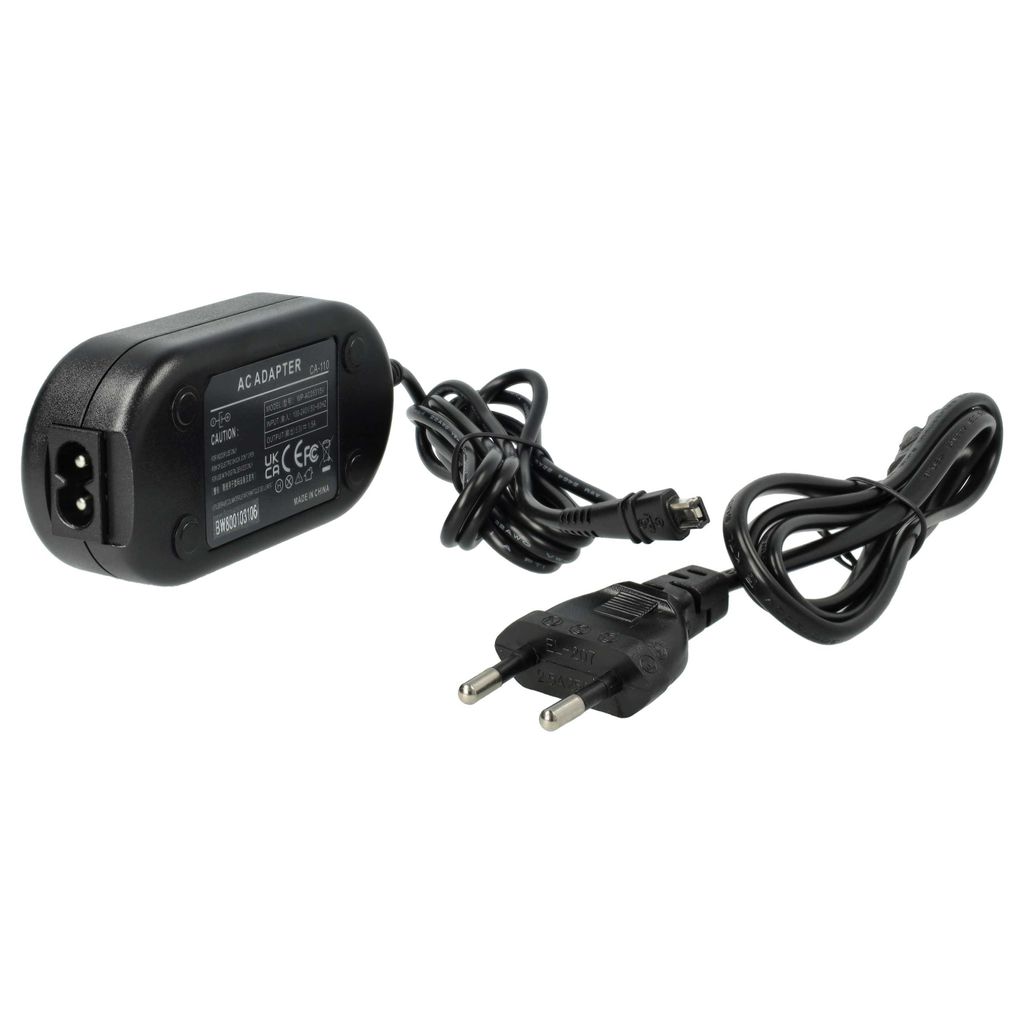 vhbw Netzteil kompatibel mit Canon Legria HF R205, HF R206, HF R20, HF R200, HF R26, HF R27, HF R21, HF M506, HF M52, HF M56 Kamera, Digitalkamera, 2m