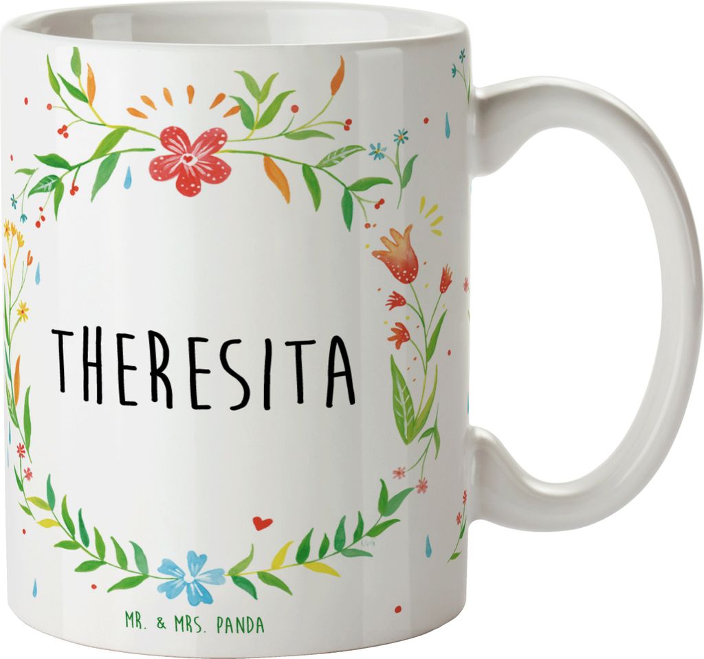 Mr. & Mrs. Panda Teetasse Theresita - Geschenk, Tasse, Kaffeebecher, Sprüchetasse, Dekotasse, Pott, Kaffeetasse