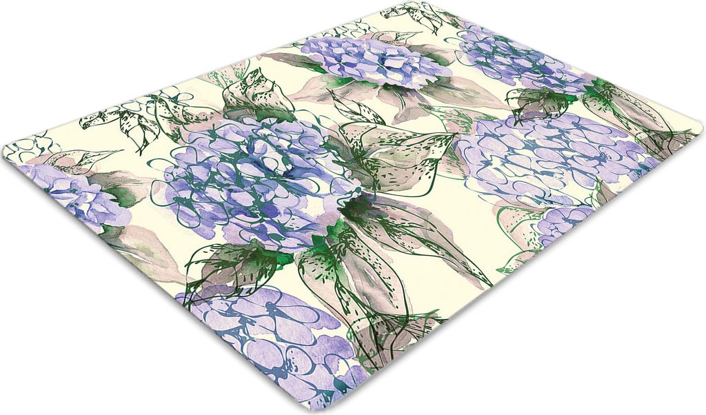 Stuhlunterlage Bürostuhlunterlage 120 cm x 90 cm Bodenmatte Bürostuhlunterlage - Hortensie