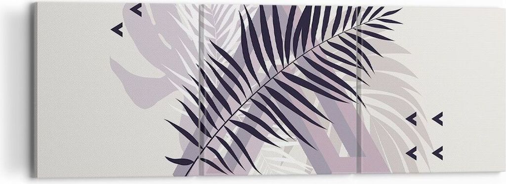 Bild auf Leinwand - Leinwandbild - 3 Teile - Grafiken Blatt Buntstift - 120x40cm - Wand Bild - Wanddeko - Wandbilder - Leinwanddruck - Bilder - Wan...