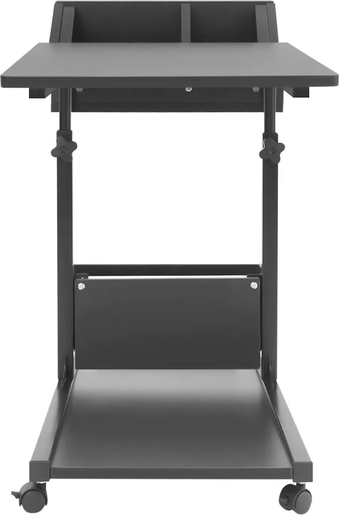 Bout de Canapé Mobile Noir et Réglable, Table de Lit Ergonomique - S01