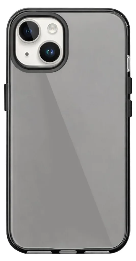 Protection iPhone 15 JellyTint Rhinoshield noir fumé avec design épuré