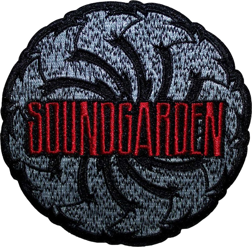 Soundgarden - Wirbelnd Logo - Aufnäher zum Aufbügeln RO13697 (Einheitsgröße) (Schwarz/Grau/Rot)