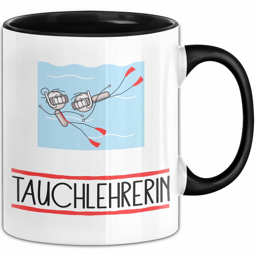 Geschenk für Tauchlehrerin Tasse Lustige Geschenkidee Geburtstag Ich Bin Tauchlehrerin Ich Darf Das (Schwarz)