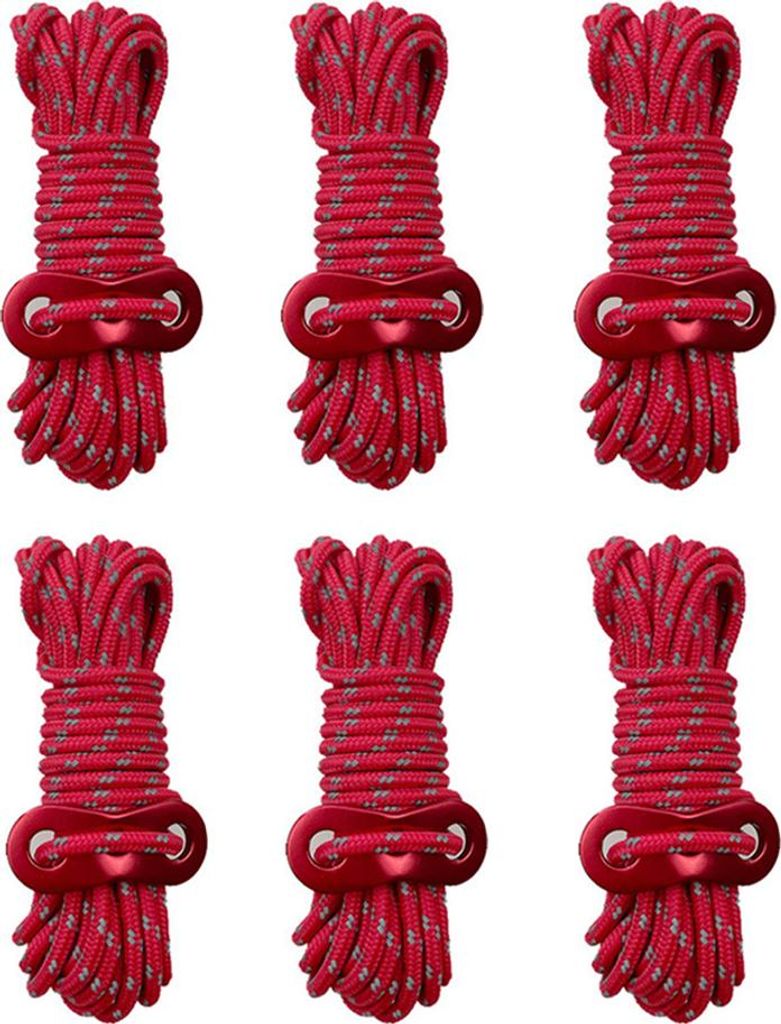 8-Knopf-Hochleistungs-Campingseil – 3,5 mm reflektierende Outdoor-Abspannleinen mit Spannvorrichtung, starkes Nylonseil für große Zelte, Planen...