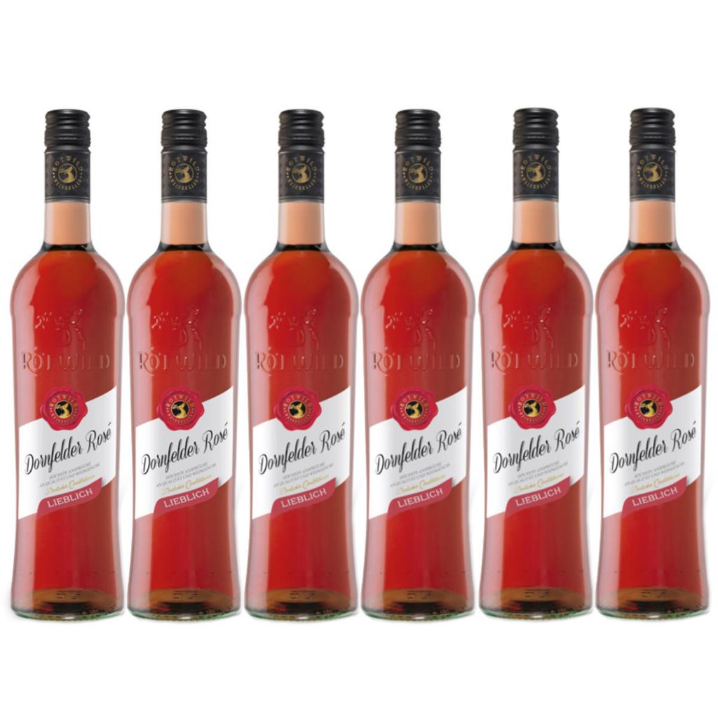 Rotwild Dornfelder Rose lieblich rote Trauben 750ml 6er Produktbild 