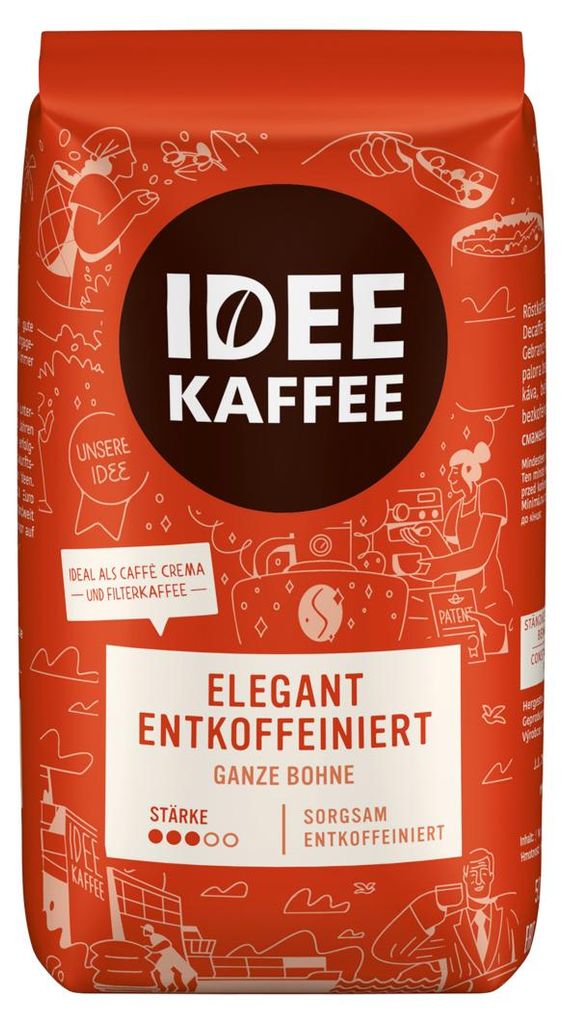 Idee Kaffee Elegant bezkofeinowe całe ziarna opakowanie Zdjęcie produktu 
