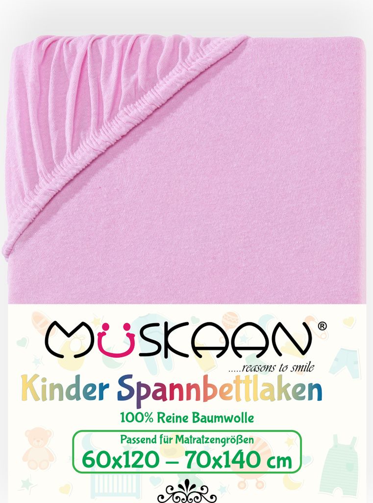 Müskaan Jersey Kinder Spannbettlaken 60x120 - 70x140 cm Produktbild 