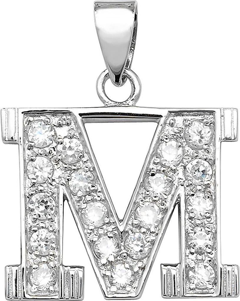 Schöner 925 Sterling Silber Buchstaben / Initiale Damen - Anhänger mit Zirkonia; TRS35295LTM