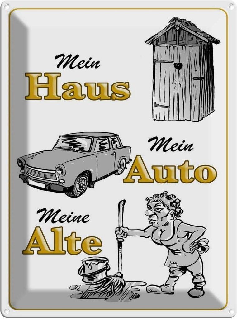 vianmo Blechschild 40x30 cm mein Haus Auto meine Alte Spruch Zitat