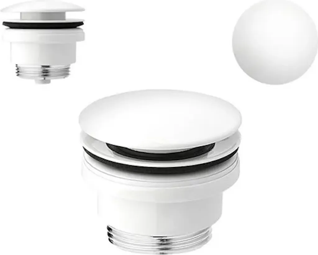 Soupape de vidage blanc mat pour lavabo salle de bain système Pop-Up