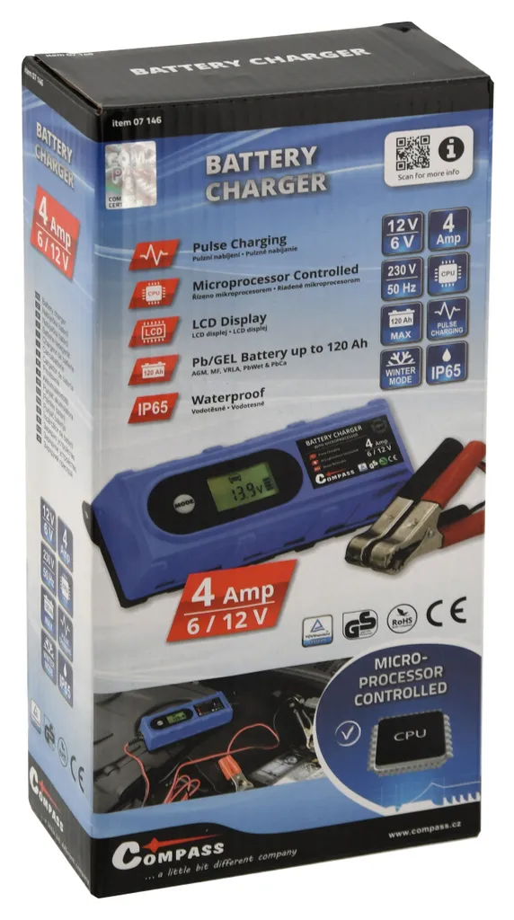 Chargeur de batterie avec écran LCD et microprocesseur 3,8 Amp - 7