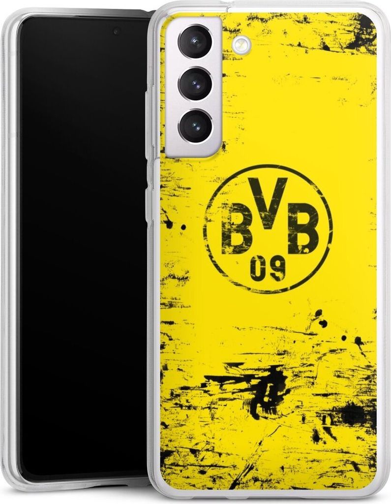 DeinDesign Handyhülle für Samsung Galaxy S21 FE 5G Silikon Hülle Case Smartphone Schutzhülle BVB Borussia Dortmund Offizielles Lizenzprodukt