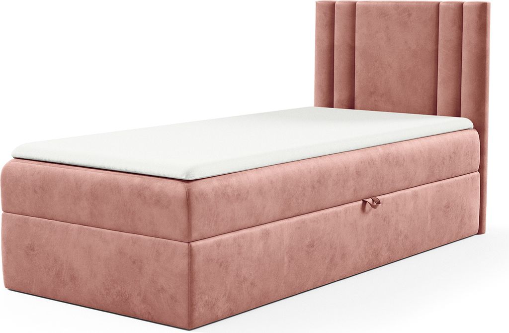 MEBLINI Kinderbett mit Bettkasten - Gepolstert Einzelbett mit Matratze - Polsterbett mit Stauraum - Bett mit Kopfteil - Stauraumbett - CARDI - 100x...
