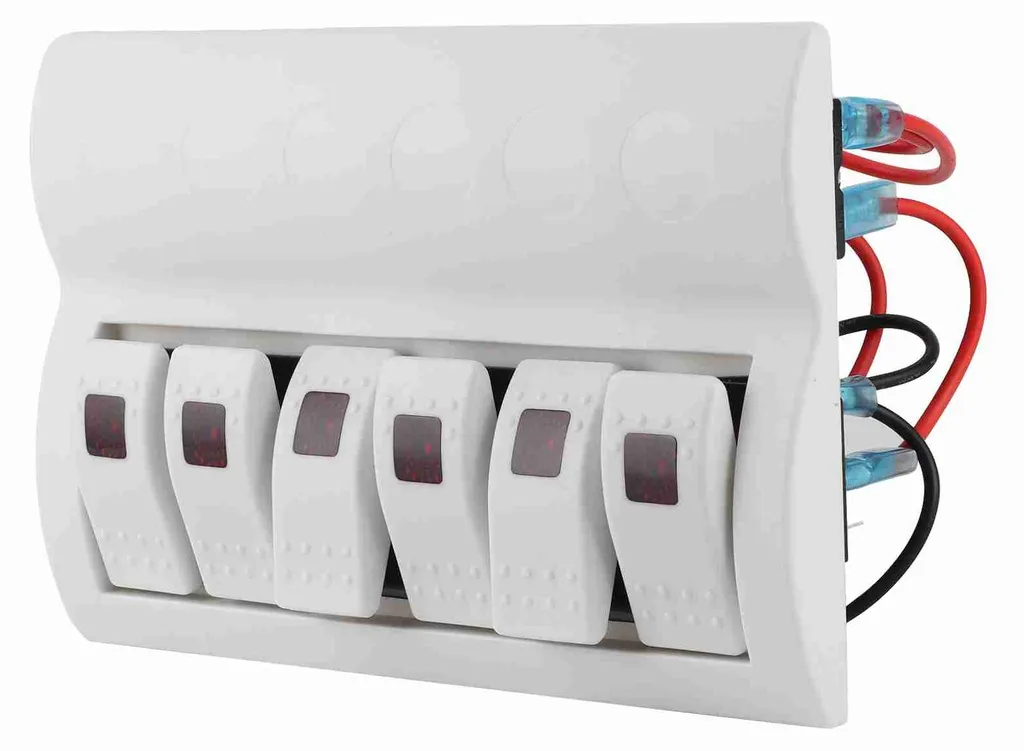 Panneau de commande 12V 24V à 6 interrupteurs et disjoncteurs de sécurité