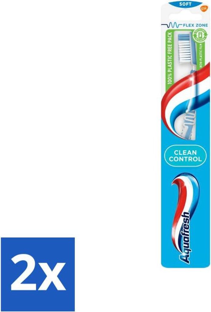 Aquafresh Zahnbürste Clean Control Soft - Vorteilspack - 2 Stücke