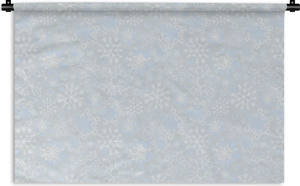 MuchoWow Wandteppich Wandbehang Winter - Schneeflocke - Design 150x100 cm Tapisserie Dekoration Wandtuch - Waschbar - Tapisserien - Wand-Decke