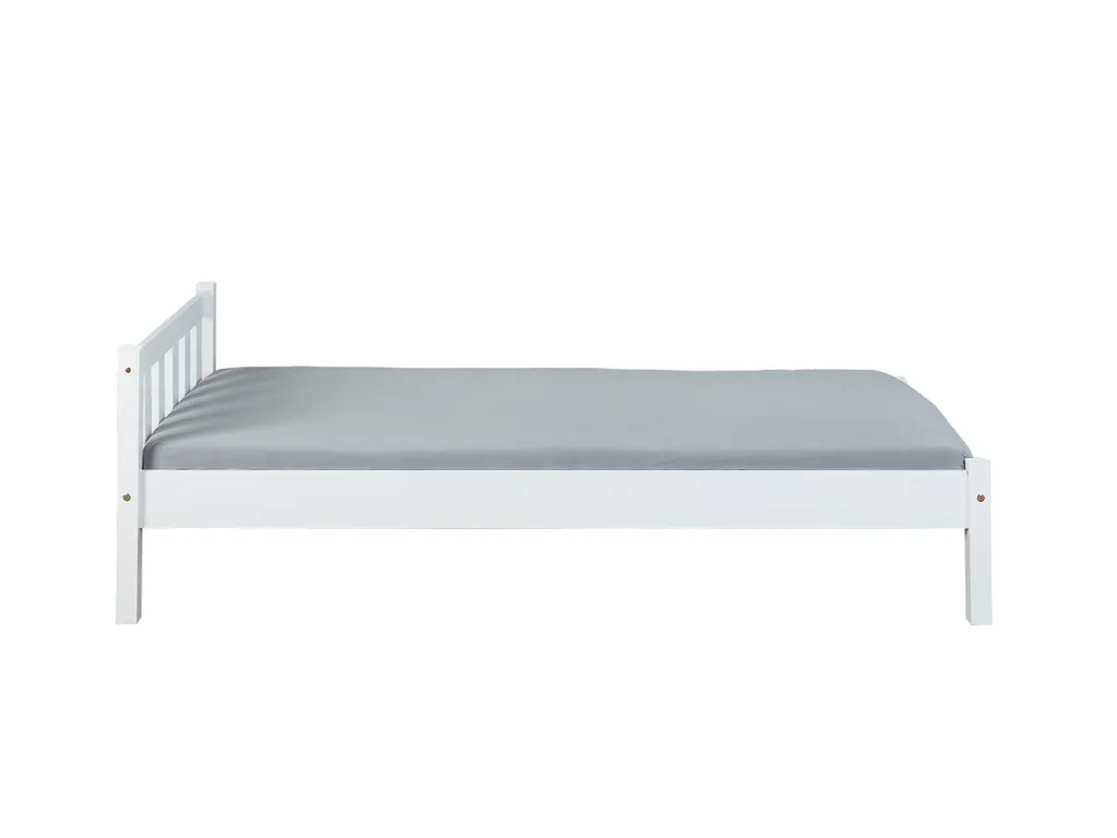 Lit cadre bois Vicki 90x200 cm blanc laqué contre maux de dos enfant