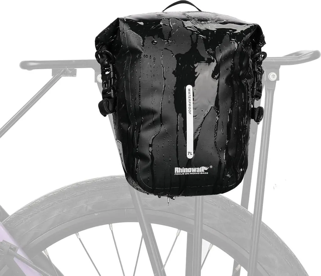 Sacoche de Cintre Vélo Imperméable 7L Noir Mat - Bagagerie Cyclotourisme