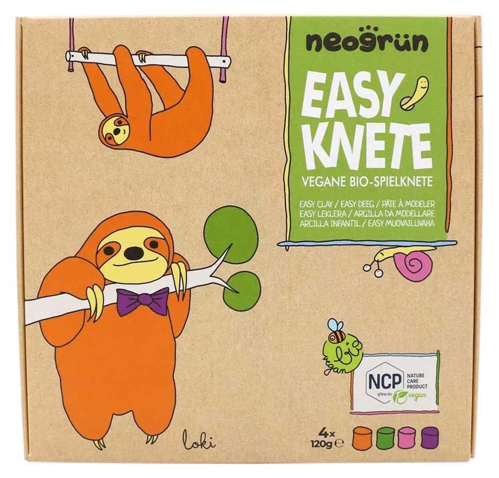 Easy Knete - Loki Orange, Grün, Pink, Violett 4x120g 12er Pack