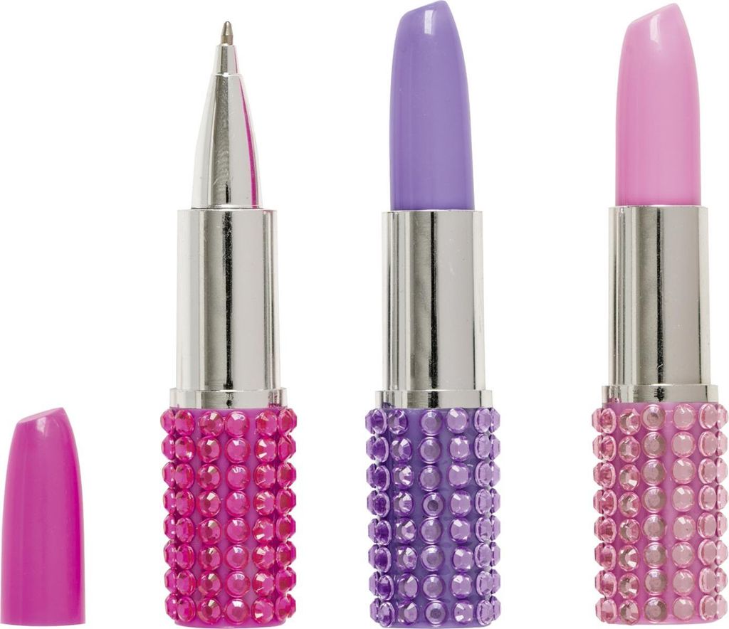 Kugelschreiber Lipstick farbig sortiert Packung mit 20 Produktbild 