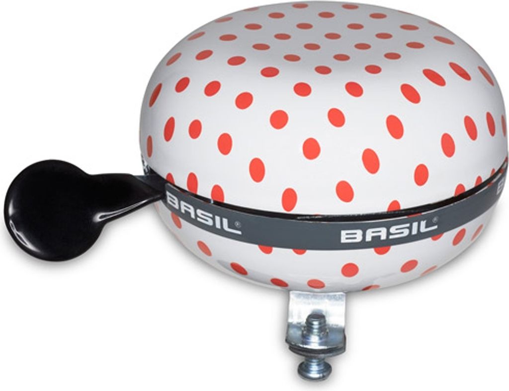 Basil 50398 Ding-Dong Glocke Polka Dot, Ø 80mm, weiß/rot