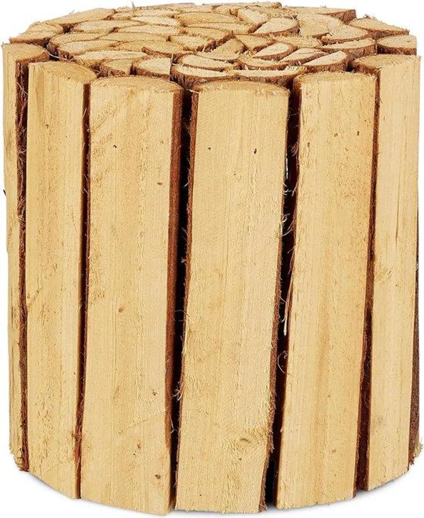 Banc de jardin en bois naturel 20,5 x 20 cm - Support fleurs robuste