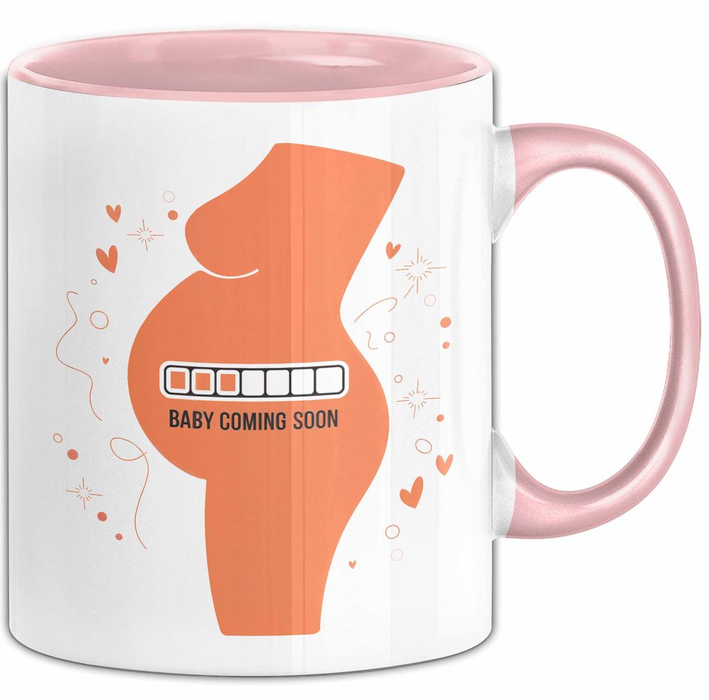Werdende Mama Tasse Geschenk Lustige Geschenkidee Spruch Für Bald Mütter (Rosa)