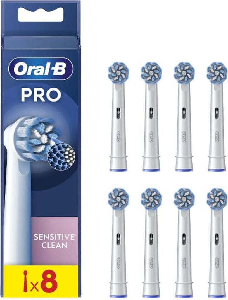 Oral-B | Replaceable toothbrush heads | EB60X-8 Sensitive Clean Pro | Heads | For adults | Number of brush heads included 8 | White