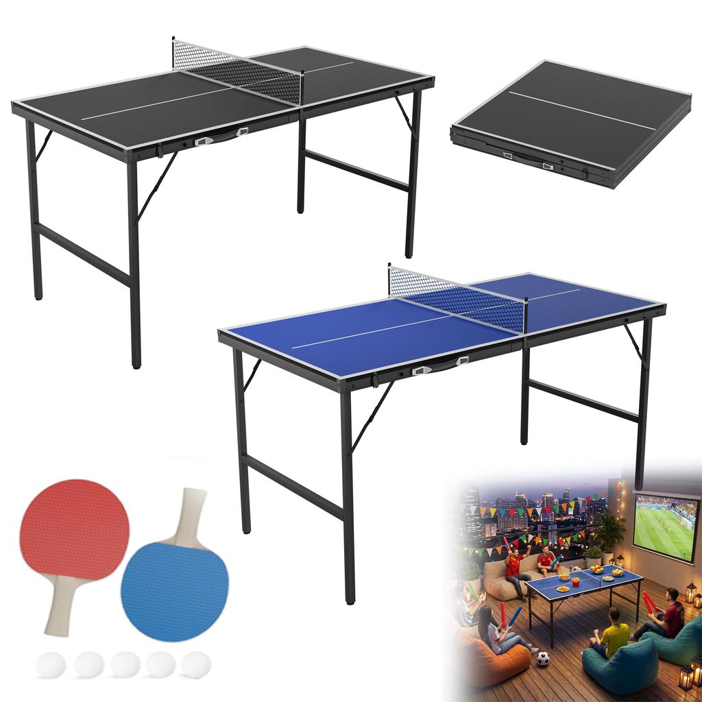 YARDIN faltbare Mini Tischtennistafel blau, Klapptisch Produktbild 