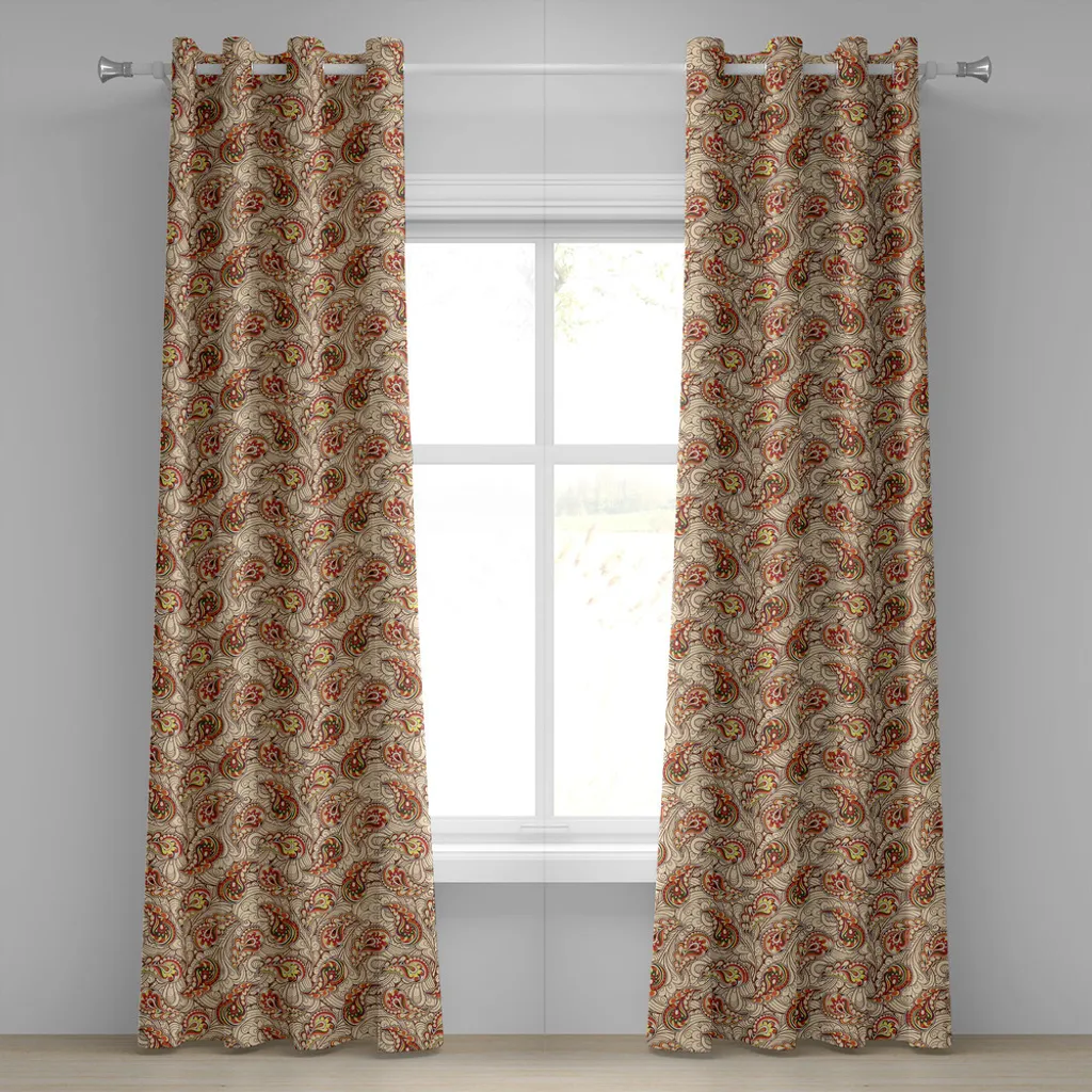 Tenda Etnica ABAKUHAUS Paisley 280x175cm - Rosso e Beige Design