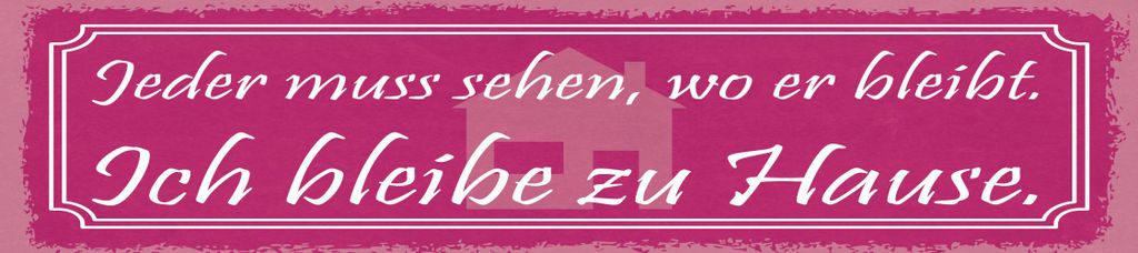 vianmo Holzschild 10x46 cm ich bleibe zu Hause