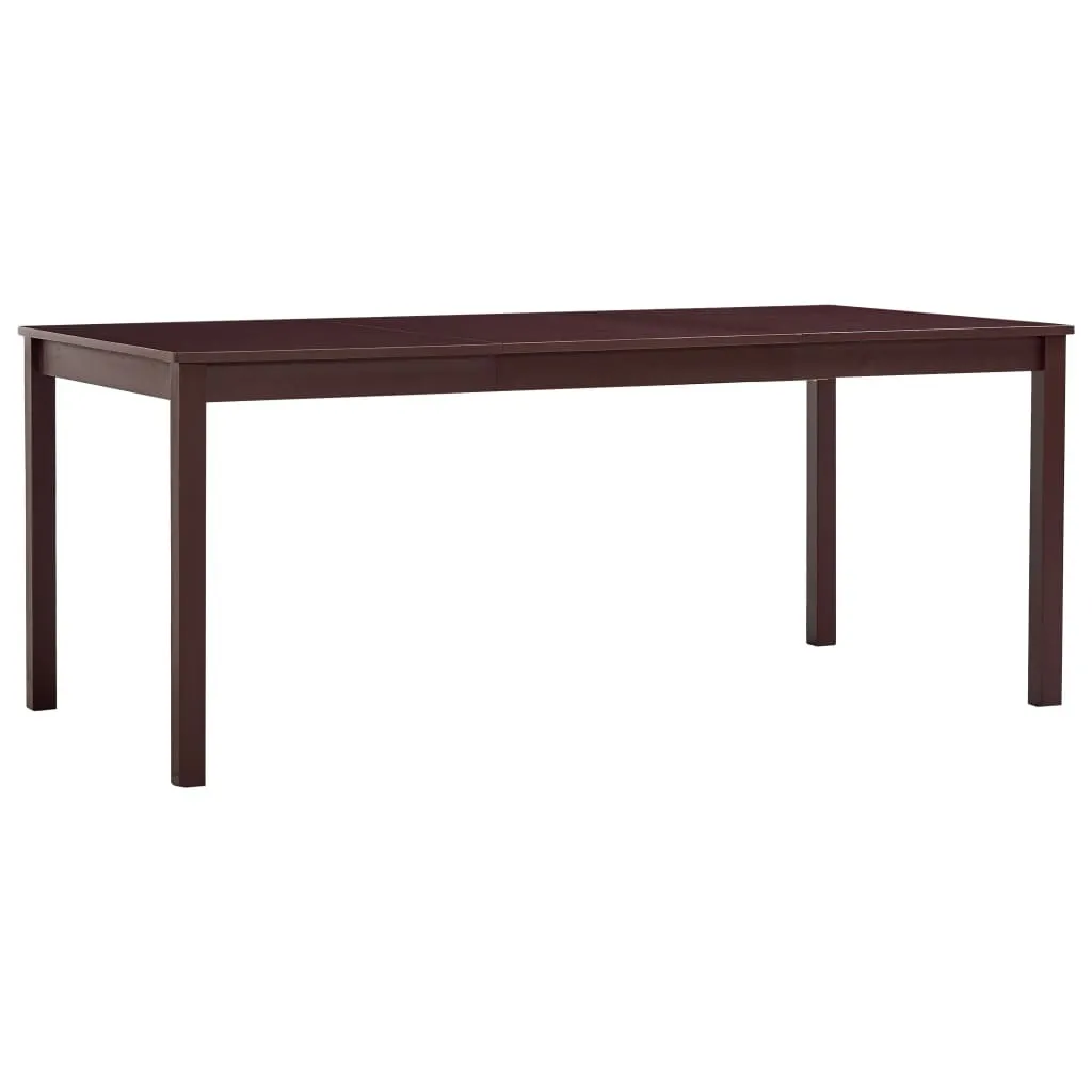 Grande table à dîner rectangulaire en bois brun foncé pour 8 personnes